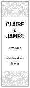 Paisley Large Vertical Rectangle Wedding Label 2x6.25